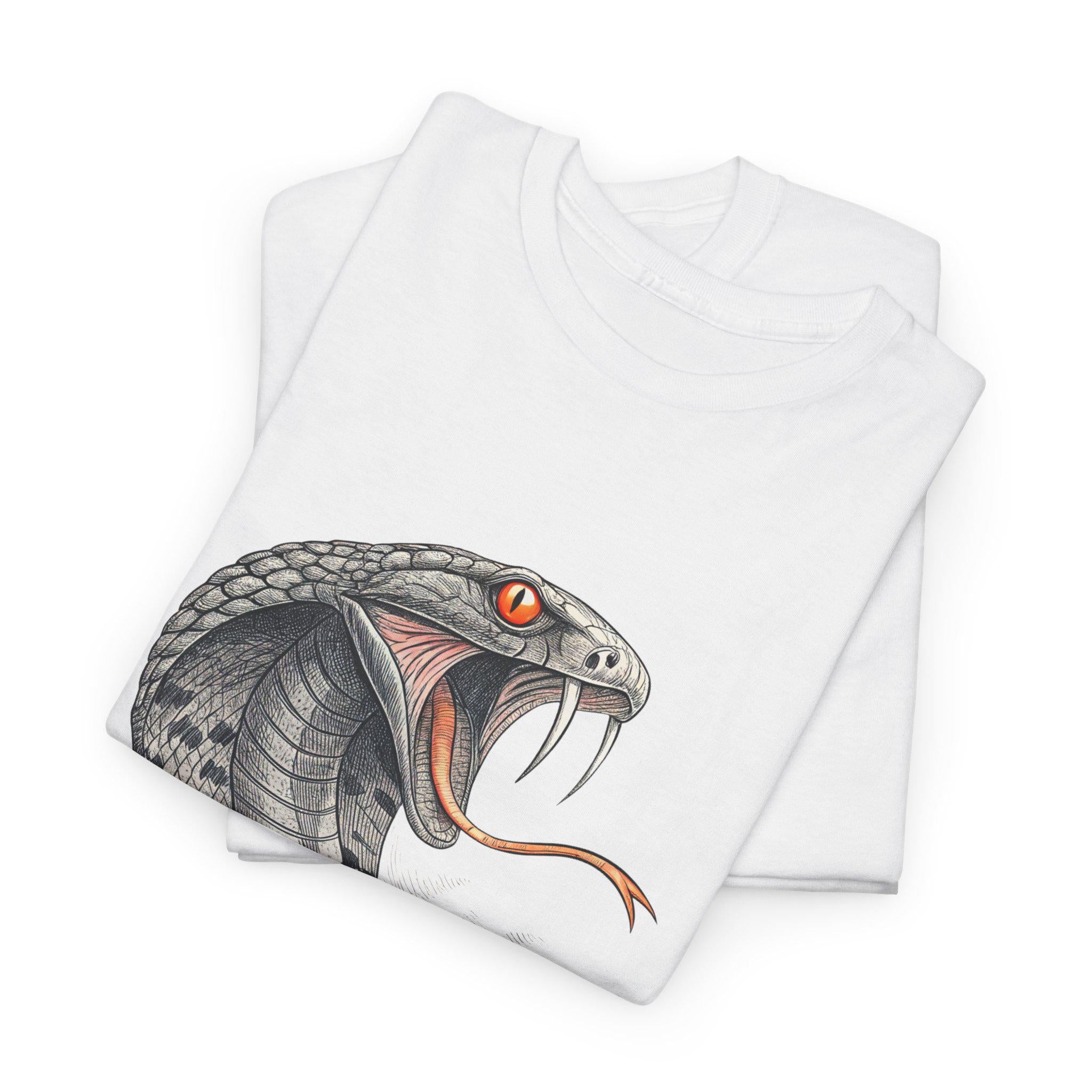 Fantasy Cobra Graphic Tee: Mystical Hand-Drawn Serpent Shirt