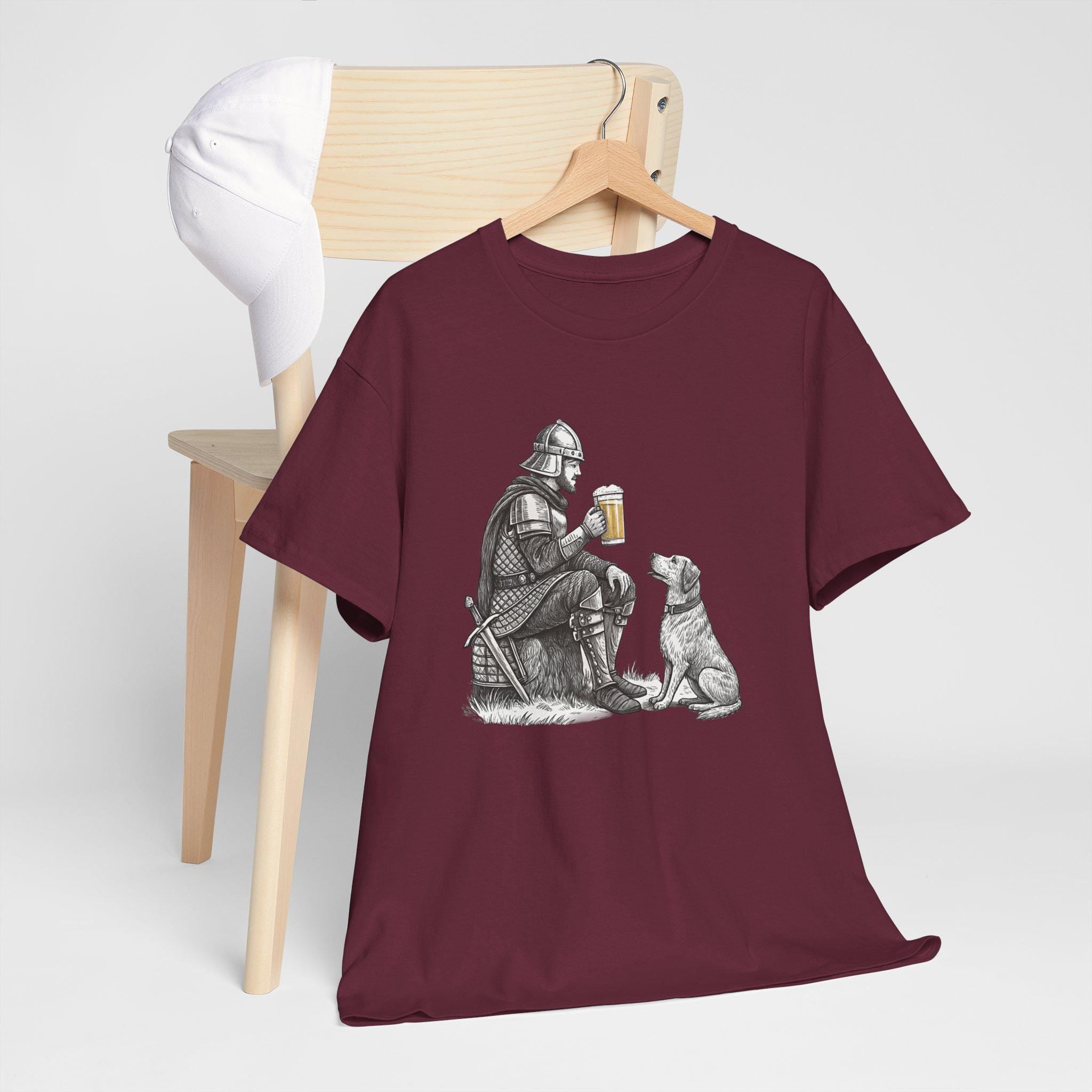 Pint Knight Graphic Tee: Hand-Drawn Medieval Fantasy T-Shirt