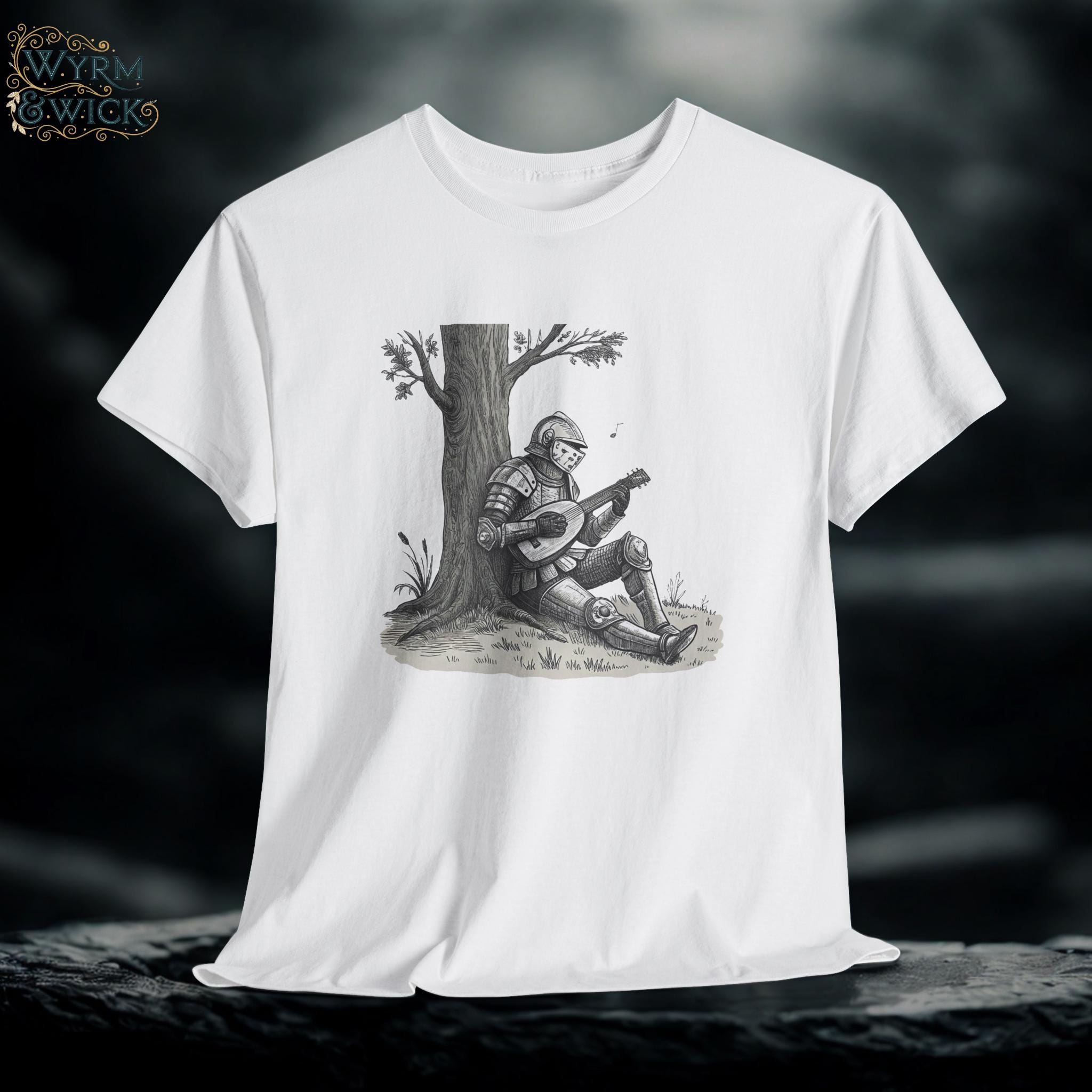 Ukulele Knight T-Shirt: Funny Medieval Musician Graphic Tee