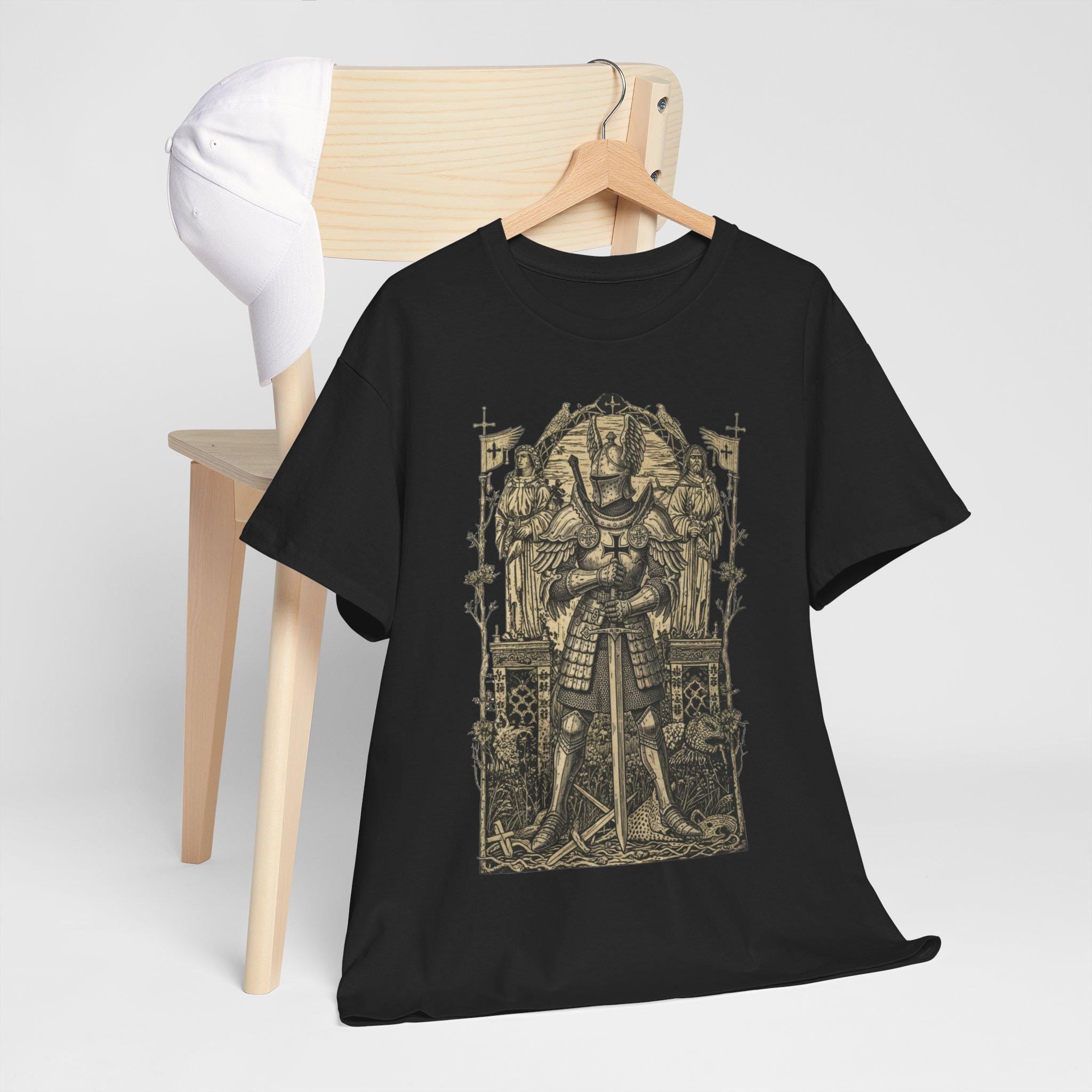 Castlecore Knight graphic tee | Medieval Armor Illustration