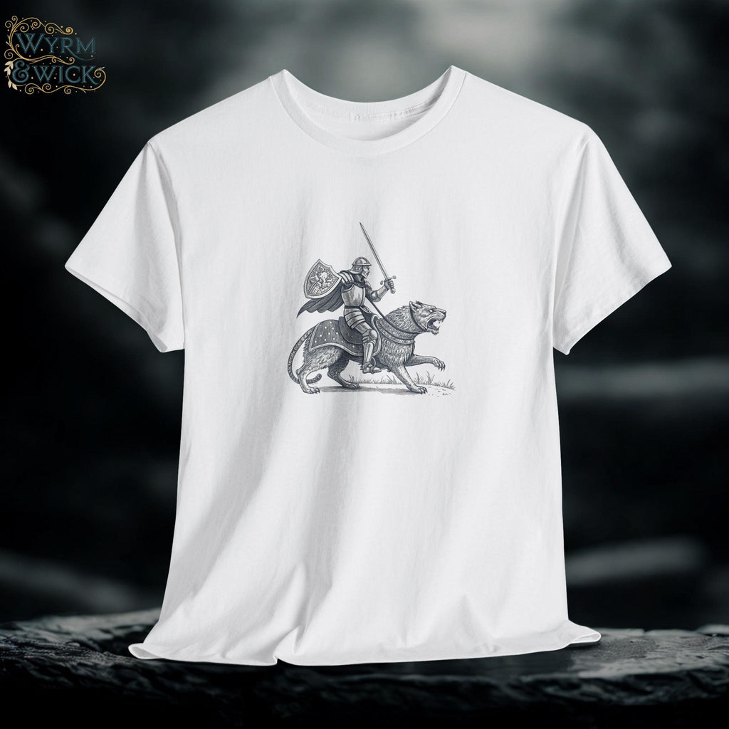 Vintage Knight Rider Graphic Tee: Retro Medieval Fantasy Shirt
