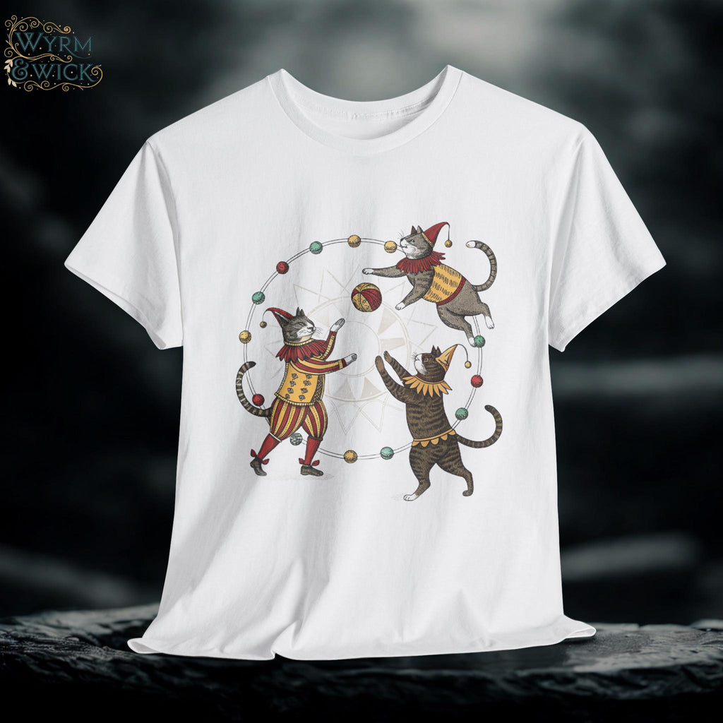 Medieval Cat Jesters Graphic Tee - Fantasy Castlecore Shirt