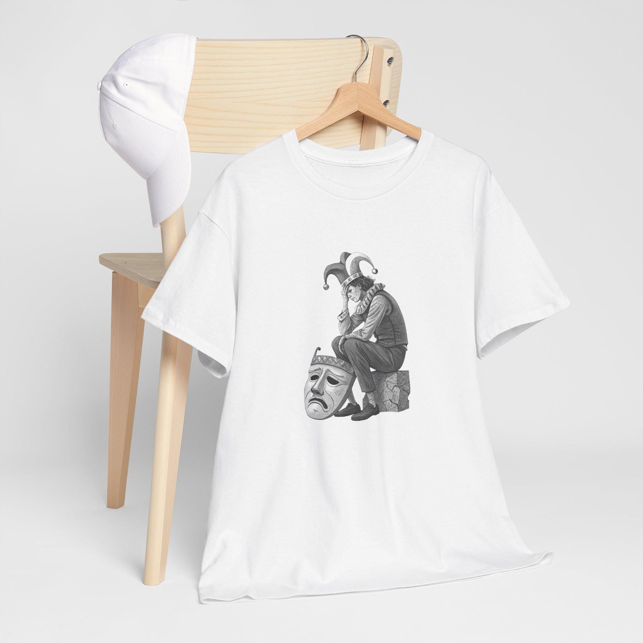 Crying Jester Graphic Tee: Medieval Castlecore Gothic Top