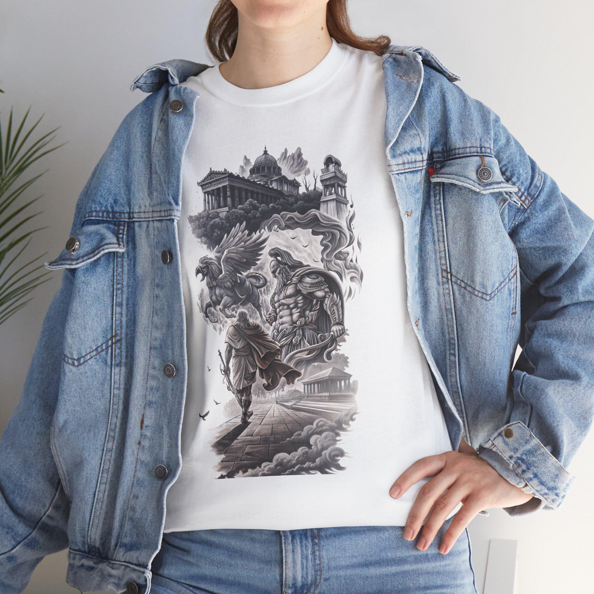 Greek Mythology Gothic Tattoo T-Shirt, Unisex Tee, Graphic Print Shirt, Mythical Clothing, Unique Apparel